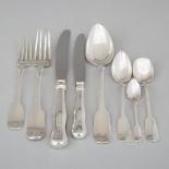 Assembled Austro-Hungarian Silver Fiddle Pattern Flatware Service, mid-19th century (99 Pieces)