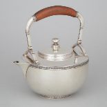 German Silver Tea Kettle, A. Guttentag, Berlin, early 20th century, height 10 in — 25.5 cm