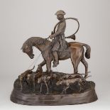 After Pierre Jules Mêne (French, 1810-1879), VALET DE CHASSE DE LOUIS XV, 27 x 27 in — 68.6 x 68.6 c