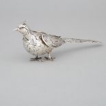 Continental Silver Pheasant Caster, c.1900, length 8.7 in — 22 cm