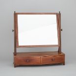 English Regency Cross Banded Mahogany Dresser Mirror, early 19th century, height 21.75 in — 55.2 cm