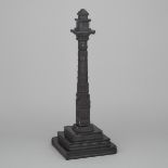 Indian Basalt Model of a Column Monument, 19th/early 20th century, height 21.5 in — 54.6 cm