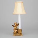 French Gilt Bronze Boudoir Lamp, early-mid 20th century, height 14.25 in — 36.2 cm