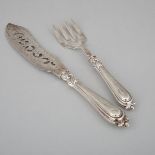 Pair of Victorian Silver Fish Servers, John Gammage, Birmingham, 1851/52, length 13.2 in — 33.5 cm (