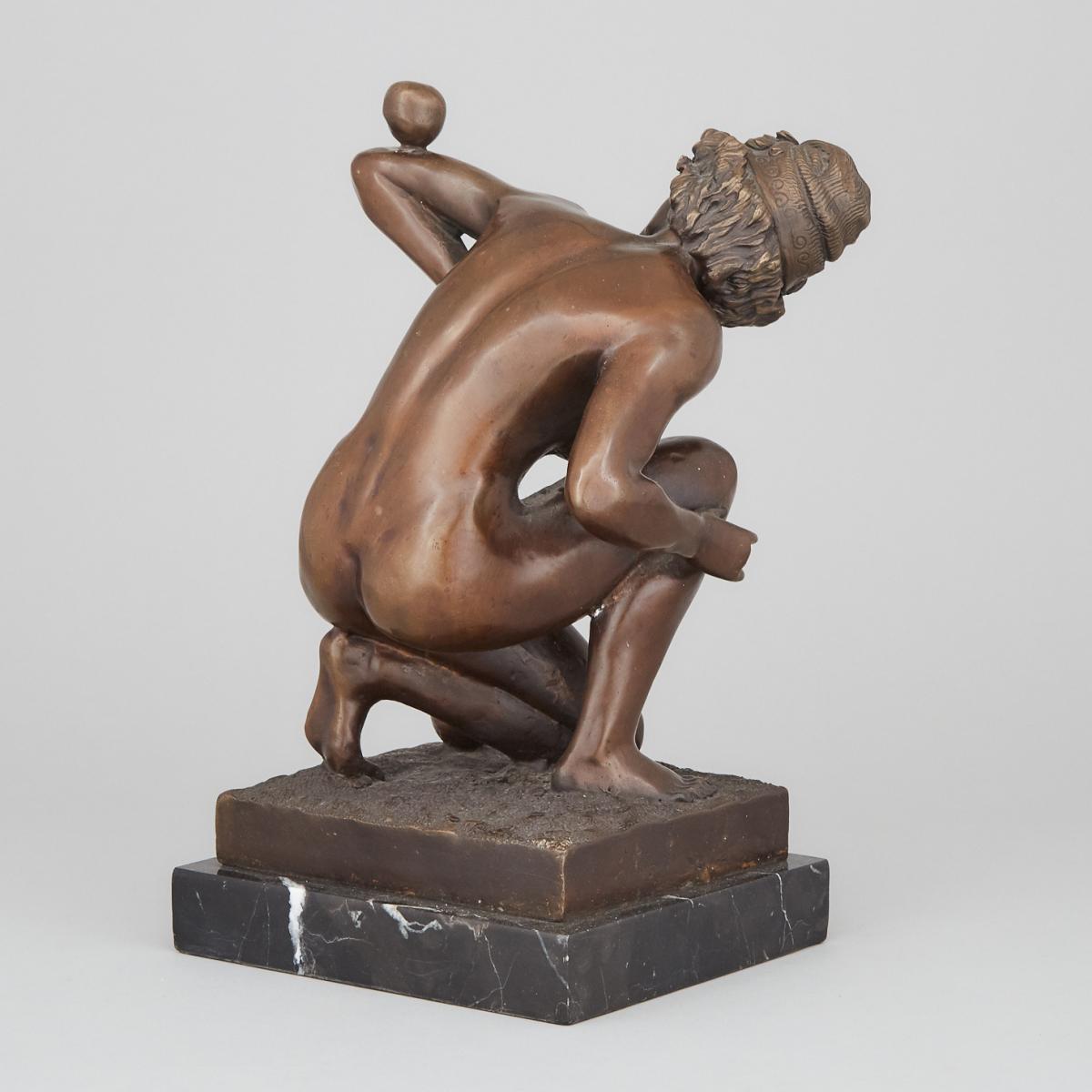 After Affortuanto Gory (French, fl.1895-1930), NUDE ACROBAT WITH BALLS, height 12.9 in — 32.7 cm - Image 2 of 2