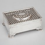 Edwardian Silver Rectangular Potpourri Box, William Comyns, London, 1906, 2 x 4.7 x 3.5 in — 5 x 12