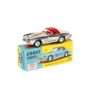 Corgi Toys Mercedes-Benz 300SL Hardtop Roadster (304S). A silver vacuum plated example with red roof