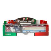 Corgi The Italian Job Set (36502). Comprising Bedford Val 3 axle coach in blue, white and red '
