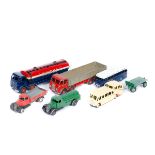 6 Dinky Vehicles. Including a Foden Regent tanker, Foden DG Wagon, Observation Coach, BOAC coach,