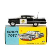 Corgi Toys Chevrolet Impala 'State Patrol' (223). In black with silver flash to sides, 'State
