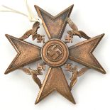 A Third Reich Spanish Cross in bronze. GC