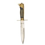 An Italian GIL Leader’s dagger, DE blade 6½”, plain crossguard, brass eagle’s head pommel and