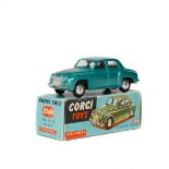 Corgi Toys Rover 90 Saloon (204M). An example in metallic green with smooth wheels and black