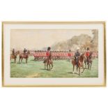 A pair of watercolour paintings by Richard Simkin of a volunteer battalion The Royal Fusiliers,