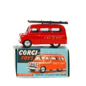Corgi Toys Bedford 'Utilecon' Fire Tender (405M). First version with split windscreen, finished in