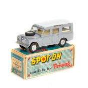 Tri-ang Spot-On 1:42 scale L.W.B. Land Rover (161). An example in grey and white. Boxed with