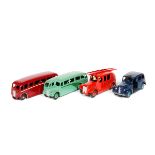 4 Dinky Toys. Streamlined Fire Engine (25h/250). In bright red with red ladder, red wheels, complete