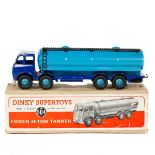 Dinky Supertoys Foden 14-Ton Tanker (504). 1st type DG cab and chassis in dark blue, cab with silver