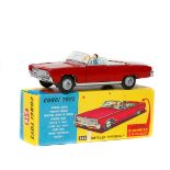 Corgi Toys Chrysler Imperial (246). In red with pale blue interior, with driver and passenger and