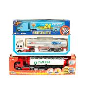 A quantity of basic plastic and metal commercial vehicles (toys). A Road Maintenance Gift Set. 2