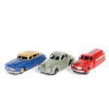 3 Dinky Toys. A 39 series Studebaker State Commander (39f). An example in light grey with black base