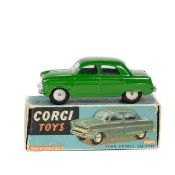 Corgi Toys Ford Consul Saloon (200M). An example in dark green with smooth wheels and black rubber