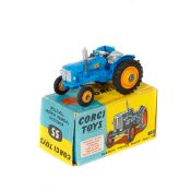 Corgi Toys Fordson 'Power Major' Tractor (55). In mid blue with orange plastic wheels and black