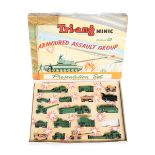 A scarce Tri-ang Minic Push and Go Armoured Assault Group Presentation Set. Comprising 17 plastic