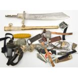 A small quantity of mostly reproduction Third Reich dagger parts, including blade and crosspiece for