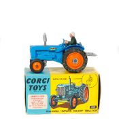 Corgi Toys Fordson 'Power Major' Tractor (60). In mid blue with orange plastic wheels. Complete with