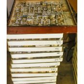 16x trays of fossil shells. A substantial collection of fossil shells, etc. Some on chalk matrix. £