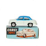 Corgi Morris Cowley Saloon (302). An example in very pale blue with mid blue roof and sides,