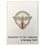 A scarce Third Reich painted aluminium Hitler Youth Gausieger badge dated 1944, mounted on an