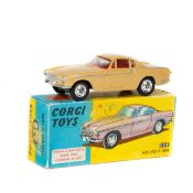 Corgi Toys Volvo P1800 (228). An example in tan with red interior, dished wheels and black rubber