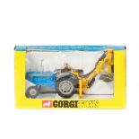 Corgi Toys Ford 5000 Super Major Tractor, with trenching bucket (72). Tractor in mid blue and grey