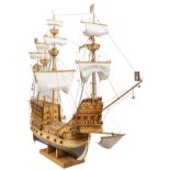 A scratch built model of the Mary Rose, well constructed and detailed model by Brian Woodley,