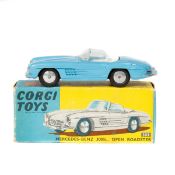 Corgi Toys Mercedes-Benz 300SL Open Roadster (303). An example in light metallic green with red