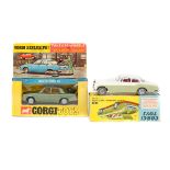 2 Corgi Toys. Bentley Continental Sports Saloon by H.J.Mulliner (224). In white and metallic