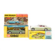 2 Corgi Toys. Bentley Continental Sports Saloon by H.J.Mulliner (224). In white and metallic
