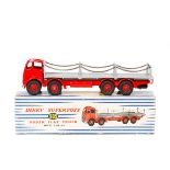 Dinky Supertoys Foden Flat Truck with chains (905). 2nd type FG cab and chassis in bright red,