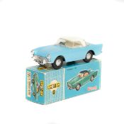 Tri-ang Spot-On 1:42 scale Sunbeam Alpine (191/1). An example in light blue with white hardtop roof.