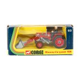Corgi Toys Massey-Ferguson 165 (69). In In red and light grey with white front, driver, seat and