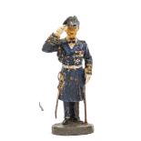 An Elastolin figure of Admiral Raeder. In full Naval ceremonial uniform, long dark blue coat with