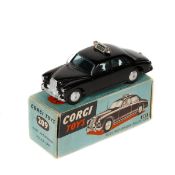 Corgi Toys Riley Pathfinder Police Car (209). In black with sign/bells to roof, aerial to front