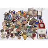 Approx 175 various medallions, medals badges etc including: Lusitania medallion (British issue)