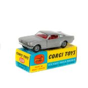 Corgi Toys Ford Mustang Fastback 2+2 (320). Example in metallic silver with red interior, spoked