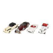 4 Franklin Mint. All American vehicles - 1935 Auburn 851 Speedster in white with red body stripe,