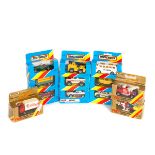 33 Matchbox 1-75 Series vehicles in 1980s blue boxes with yellow and red stripe etc. Including; MB46