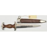 A Third Reich SA dagger, the blade with pre 1935 Eickhorn mark and “lazily” erased Rohm inscription,