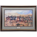 A large coloured print “The Charge of the Light Brigade”, after original by Caton Woodville, well